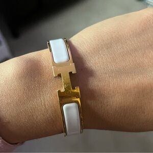 Gold and White Bracelet